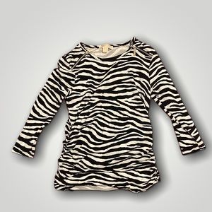 MICHAEL KORS ZEBRA PRINT BLOUSE WITH ZIPPERS